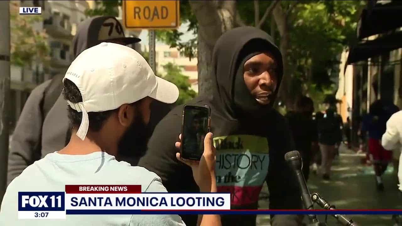 Santa Monica Man Explains Looting To FOX 11 Reporter Phil Shuman 18