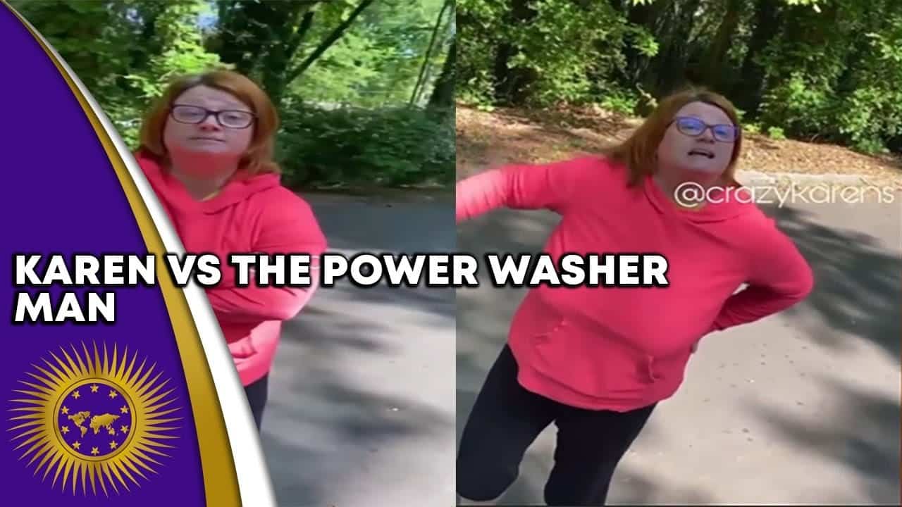 Karen Claims The Power Washing Man Was Illegally Dumping Leaves On Her Property 1